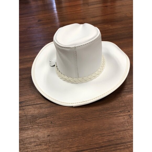 American Hat Makers Women’s White Leather Cowgirl Hat - Size Small main image 6